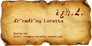 Örmény Loretta névjegykártya